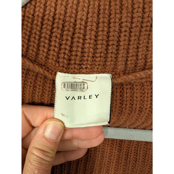 Varley Mentone Half-Zip Knit Pullover Sweater women's large brown ribbed knit‎ - Picture 4 of 9